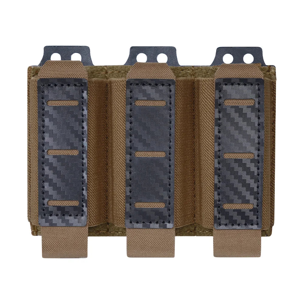 Single/Double/Triple MOLLE-Compatible 9MM Mag Pouch Quick-Release Buckle Elastic Retention Airsoft Shooting Hunting Mag Holder