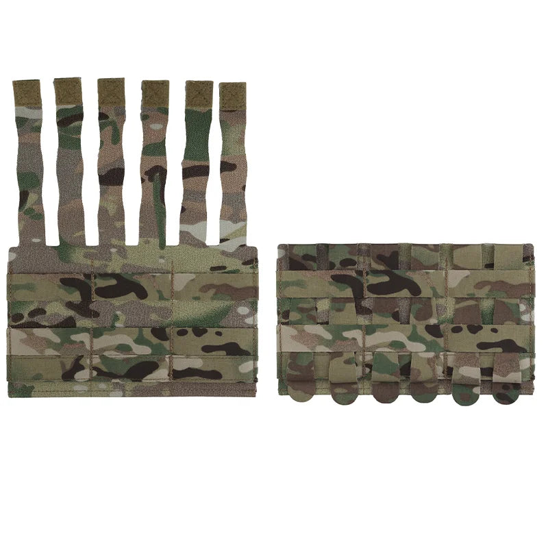 Triple Elastic Magazine Pouch Multi Caliber MOLLE Panel for 5.56 7.62 Airsoft Ammo Storage Lightweight Design