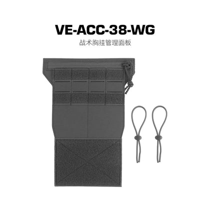 Tactical EUD ATAK Admin Panel with Hook & Loop & Shock Cord, Storage Inner Pouch for Airsoft Vest Chest Rig Accessories