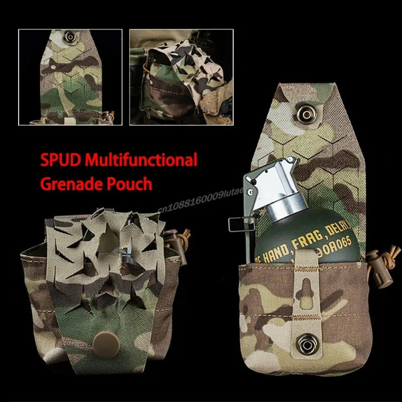 SPUD Tactical Grenade Pouch Multi-purpose M67 152 Storage Bag Radio Pocket Airsoft Hunting Plate Carrier Belt Molle Accessories