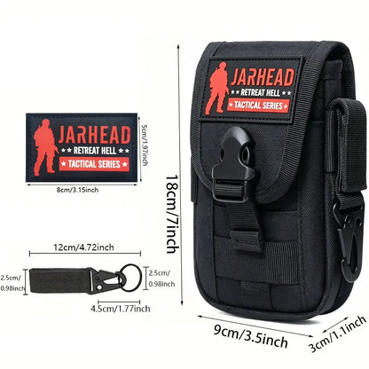 Multi Functional Tactical Sports Running Waist Bag Phone Bag Vertical Double-Layer Molle Accessory Bag Set For Hiking Hunting