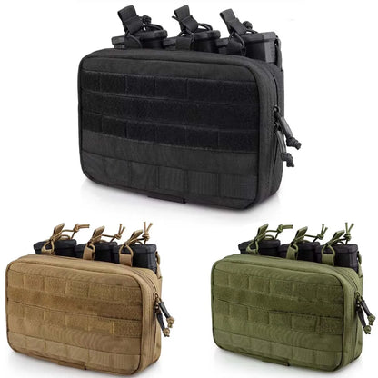 Tactical Mag Admin Pouch Molle Utility Tool Pouch Medical EMT Organizer Triple Stacker Magazine Holder for M4 M16