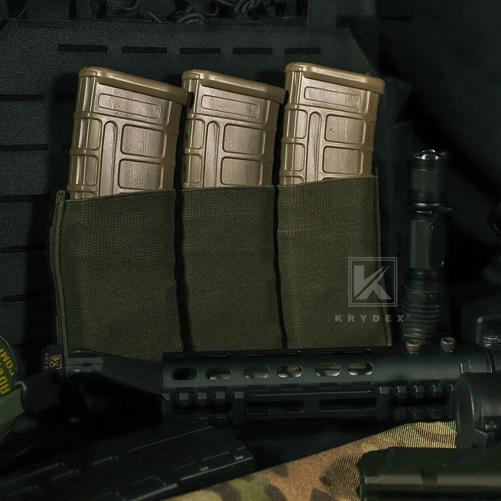 KRYDEX Fast Draw Tactical Elastic Magazine Pouch Single Double Triple 5.56 .223 M4 M16 Mag Pouch Molle Carrier Hunting Accessory
