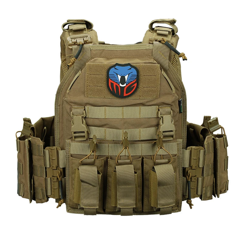 MGFLASHFORCE Tactical Vest Quick Release Molle Plate Carrier Airsoft Hunting Combat Vest for Men