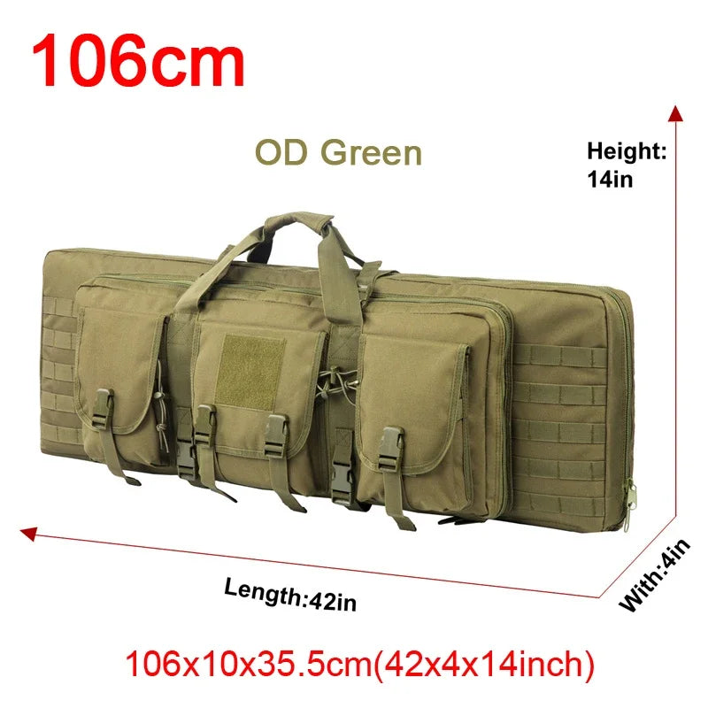 LQARMY 81 97 106 122cm Tactical Gun Bag Double Rifle Case  Molle Rifle Bag Sniper Airsoft Gun Case Backpack Hunting Gun Holster