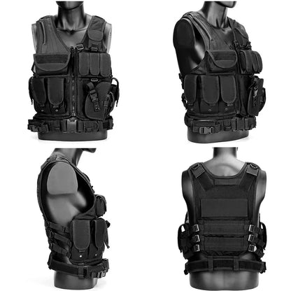 Adjustable Combat Body Armor Vests Molle Tactical Vest Security  Security Hunting Army Outdoor CS Game Airsoft Training Jacket