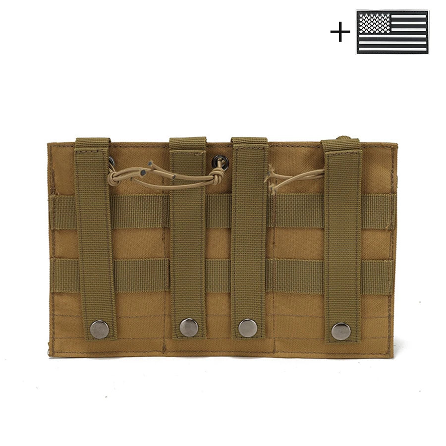 Triple bag Molle bag made of Oxford cloth material, durable and suitable for outdoor and vest mounting
