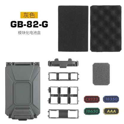 Tactical Battery Storage Box Molle Airsoft Vest Outdoory Modular Mag Pouch Waterproof Box For CR123/AAA/AA/18350/18650