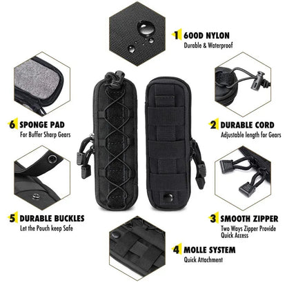 Nylon EDC Knife Sheath Molle System Pouch Folding Knife Holder For Belt Outdoor Daily Carry