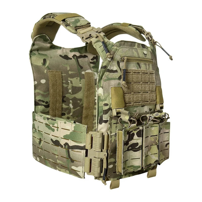 Wear-resistant Quick-Release Laser-Cut MOLLE System Outdoor Hunting Training Tactical Vest Made of Nylon Material