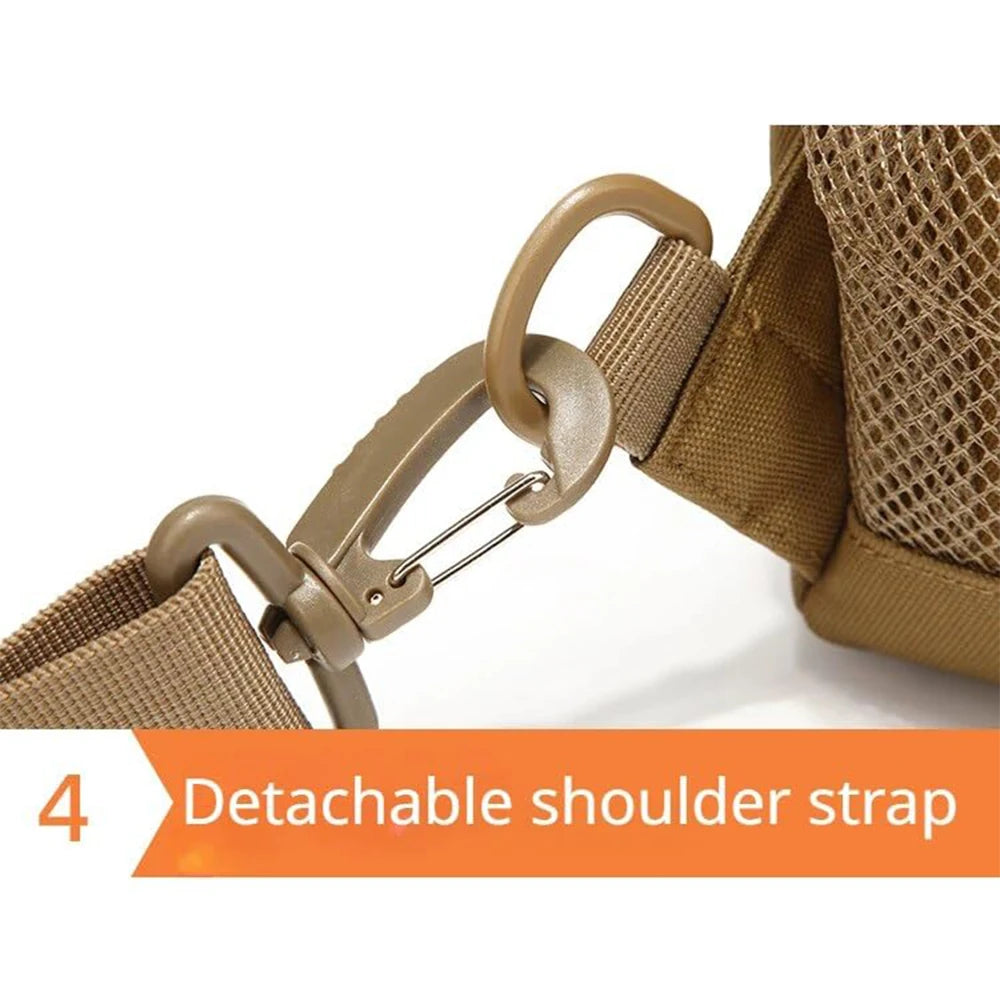 Outdoor Sports Sling Bag Shoulder Pack For Men, Molle Assault Range Daypack, Waterproof Solid Chest Bag For Traveling, Hiking