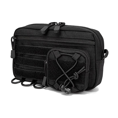 Molle system woven EDC storage bag waist bag with multiple layers of pockets suitable for camping, cycling, etc