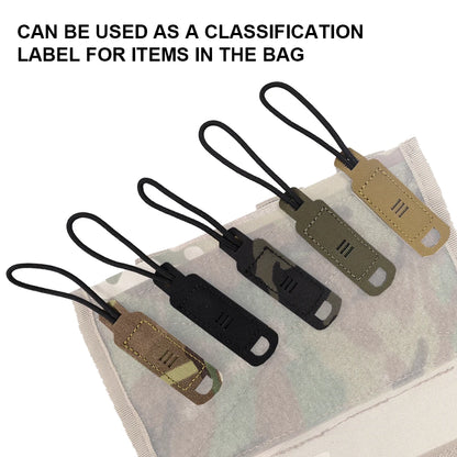Tactical Zipper Pulls Hook and Loop Backpack Tab Handle Cord Molle 500D Nylon Laser Cut Hunting Bag Accessories