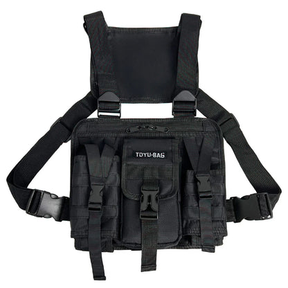 Molle Shoulder Vest Bags Oxford Cloth Male Chest Bag Adjustable Multiple Pockets Lightweight for Hiking Travel Cycling