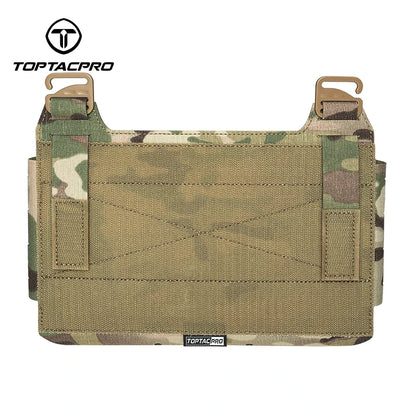 TOPTACPRO Tactical Front Panel Multifunctional Chest Rig Front Panel Laser Cut G Hook Buckles MOLLE Front Pouch 8539