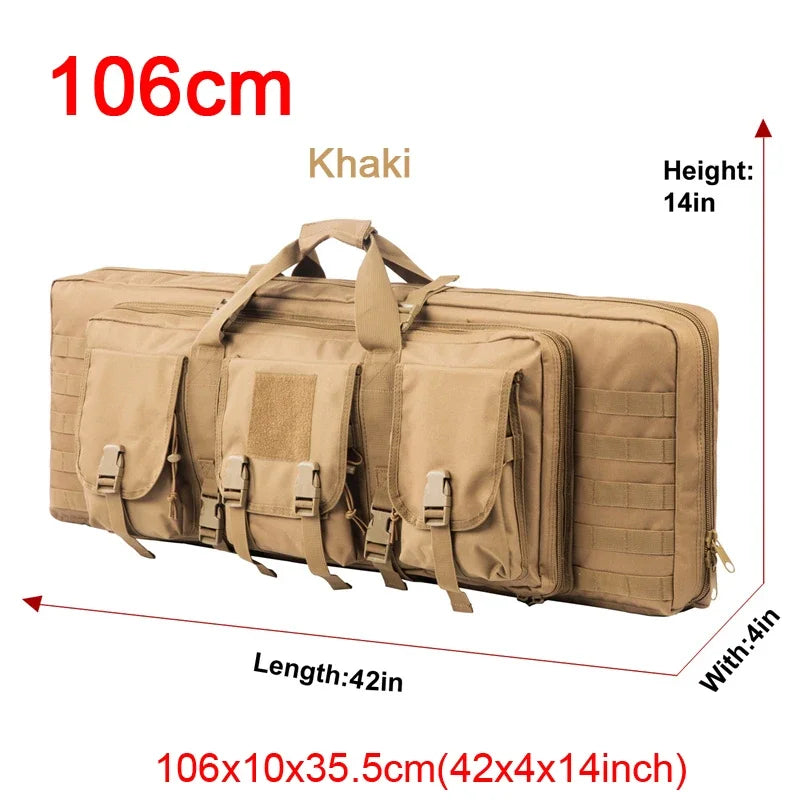 LQARMY 81 97 106 122cm Tactical Gun Bag Double Rifle Case  Molle Rifle Bag Sniper Airsoft Gun Case Backpack Hunting Gun Holster