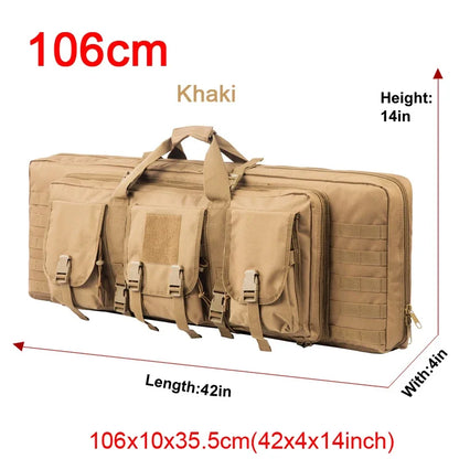 LQARMY 81 97 106 122cm Tactical Gun Bag Double Rifle Case  Molle Rifle Bag Sniper Airsoft Gun Case Backpack Hunting Gun Holster