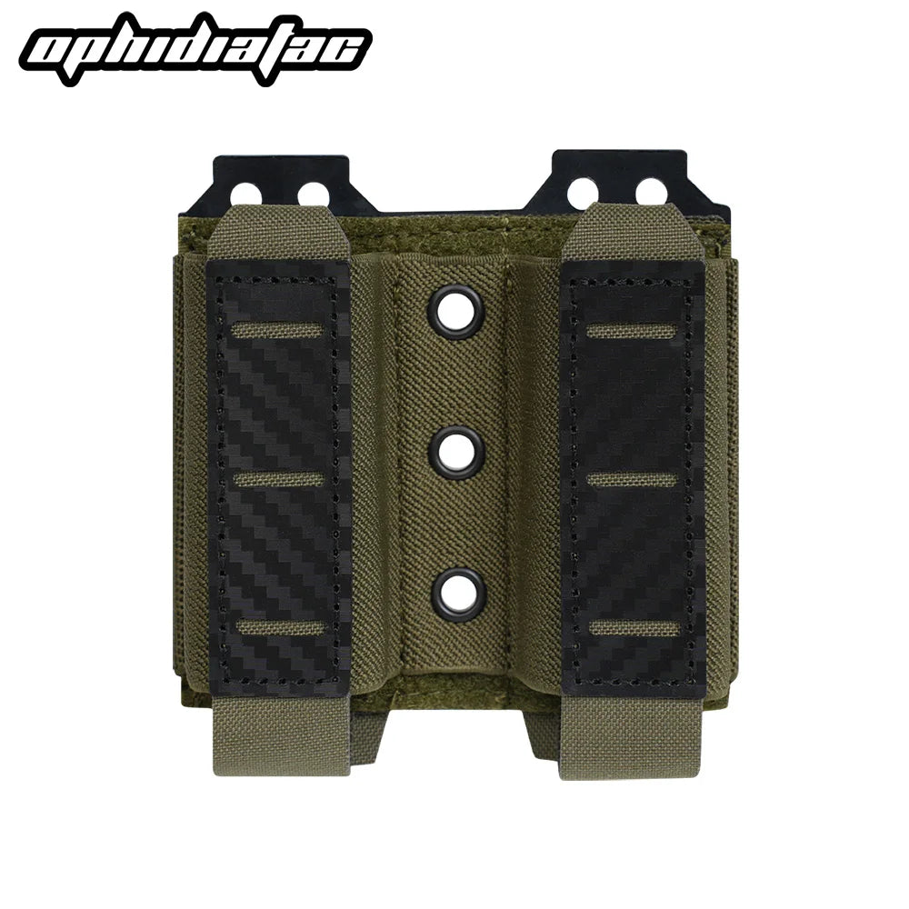 OPHIDIANTAC  Mag Pouch 9mm Double Mag Carrier Carbon Fiber MOLLE Pouch