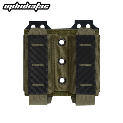 OPHIDIANTAC  Mag Pouch 9mm Double Mag Carrier Carbon Fiber MOLLE Pouch