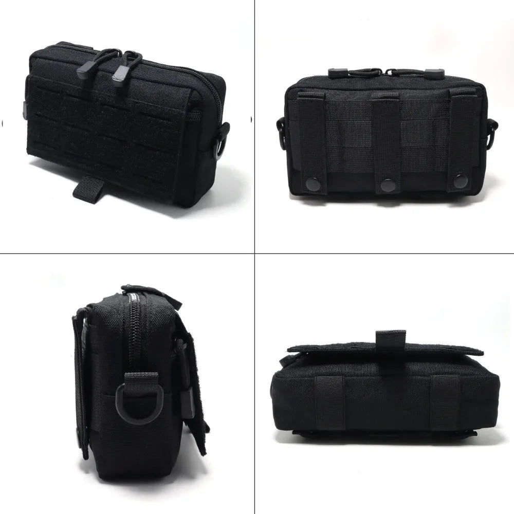 Tactics MOLLE Admin Pouch Utility EDC Waist Bag Horizontal Modular Pouch Chest Pack  Accessory Bag for Outdoor Hiking, Hunting