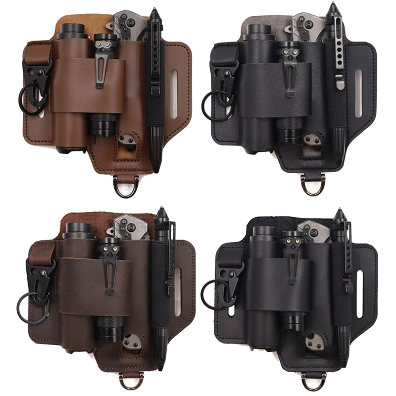 Multitool Sheath Pocket Organizers With Holder Tactically Tool Holsters Leather Belt Sheath Hanging Waist Belt 69HD