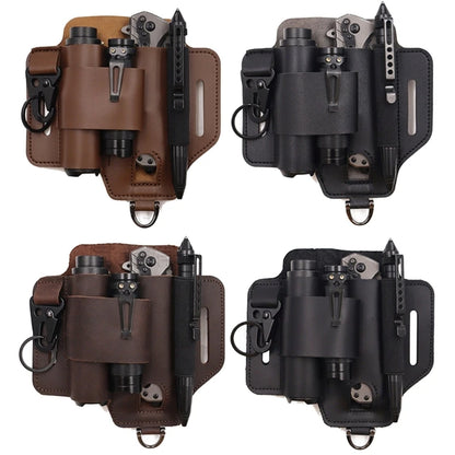 Multitool Sheath Pocket Organizers With Holder Tactically Tool Holsters Leather Belt Sheath Hanging Waist Belt 69HD