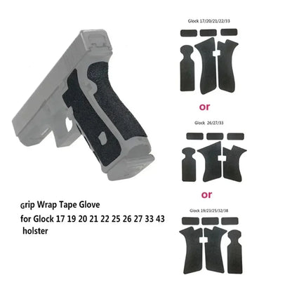 Rubber textured grip with anti-slip feature.Non-Slip Rubber Texture Grip Wrap Tape- Waterproof For G17 19 20 26 27 33