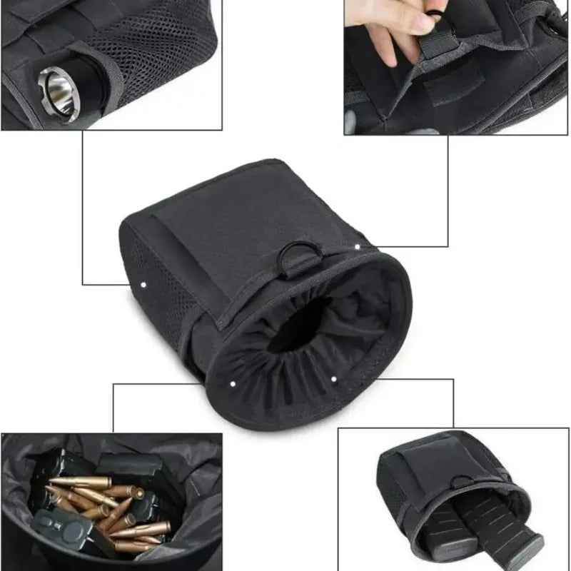 Outdoor Drawstring Magazine Dump Pouch Adjustable Utility Belt Fanny Hip Holster Bag Outdoor Ammo Storage Pack