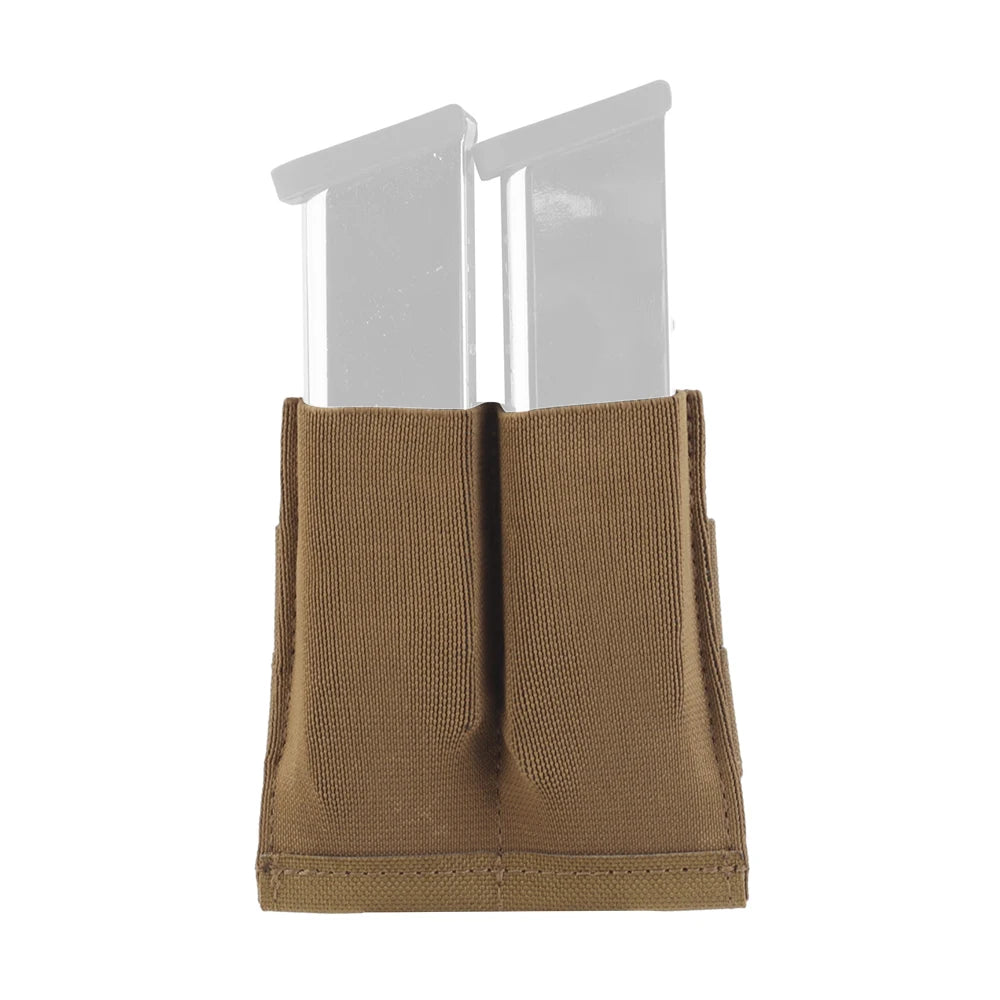 OPHIDIANTAC Lightweight Elastic Double 9MM Mag Pouch Back MOLLE Design for Plate Carrier or Chest Rig