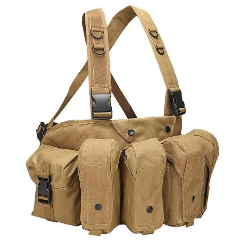Molle Body Armor Vest Military Tactical Army Woodland Camouflage Chest Rig AK Combat Vest Magazine Carrier Airsoft Hunting Coat
