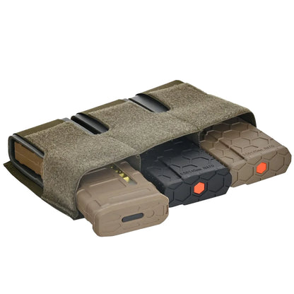 KTS Triple 556 Magazine Pouch Built-In Clips Fast Retrieving M14 M16 AR15 MAG Front Flap Rifle FCSK Plate Carrier Hunting Vest