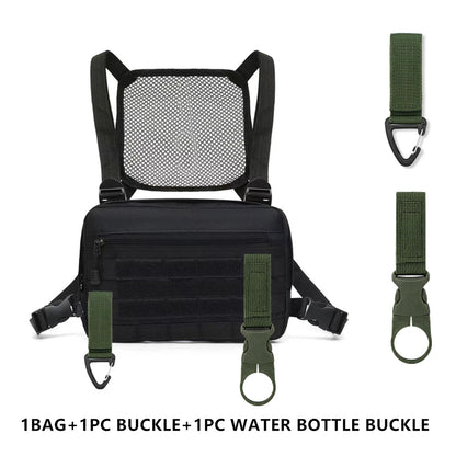 Outdoor Sports Chest Bag Motorcycle Bicycle Cycling Bag , Lightweight Molle Tactical Chest Bag for Running Hiking Fishing Travel