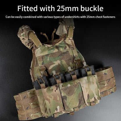Tactical Quad 5.56 Magazine GP Pouch Placard QASM Clasp Front Panel for CPC FCSK ARC JPC Plate Carrier Airsoft Hunting Vest