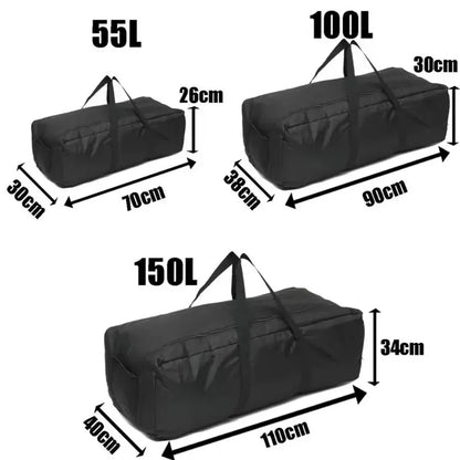 1680D Oxford Fabric Outdoor Waterproof Storage Bag | 55L-150L Foldable Luggage Duffle Backpack Waterproof Large Hiking Handbags