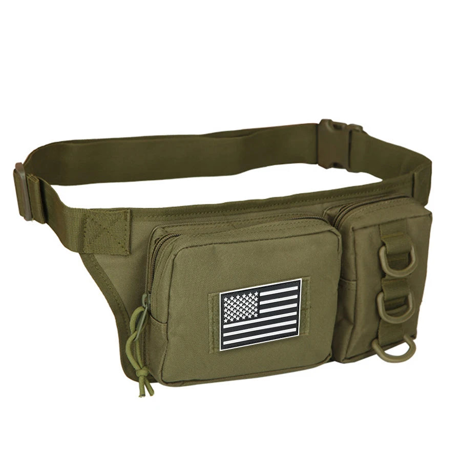 Multifunctional Waist Bag   Outdoor-grade High-Density Wear-Resistant Fabric   D-ring for Mounting   Hidden Zippered Pocket