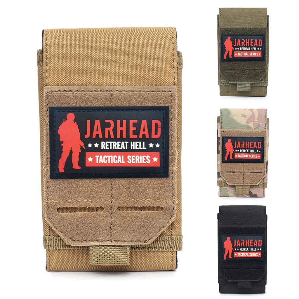 Tactical Laser Phone Pouch With Patche Molle Waist Pack Universal Accessories Pack EDC Hiking Hunting Camping Phone Bag