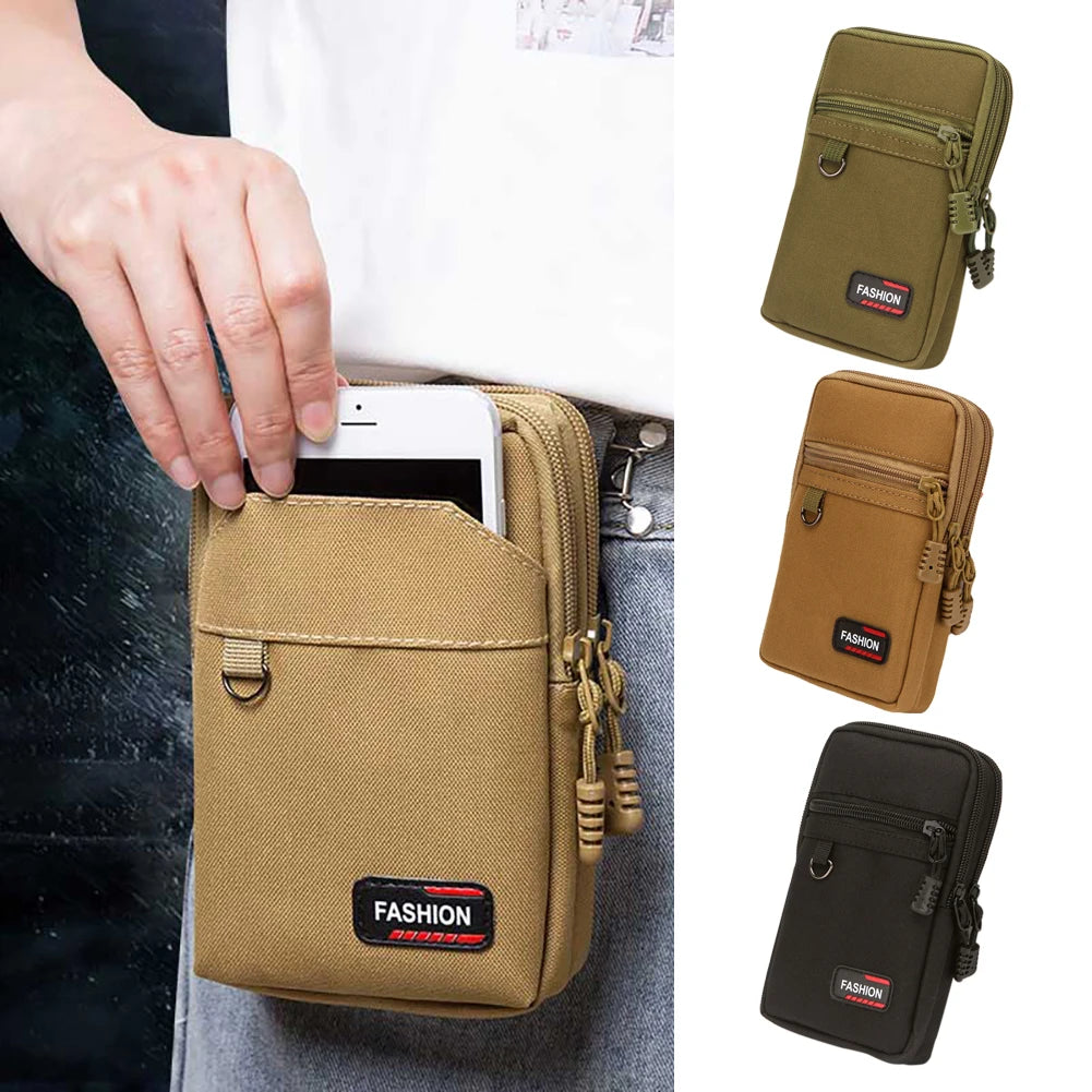 7 Inch Mobile Phone Pocket Portable Phone Organizer Bag Nylon Wear- Lightweight for Outdoor Camping Hunting