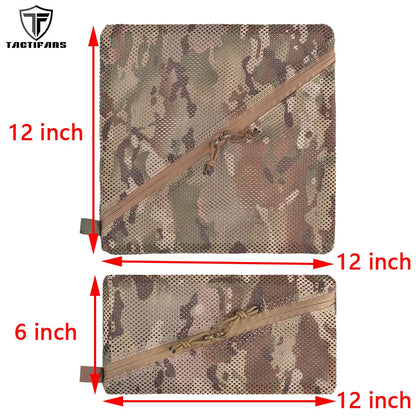 Tactical Mesh EDC Pouch Bag Utility Tool Gear Backpack Organizer Pocket Insert Modular Admin Pouch Camping Travel Hunting Bag