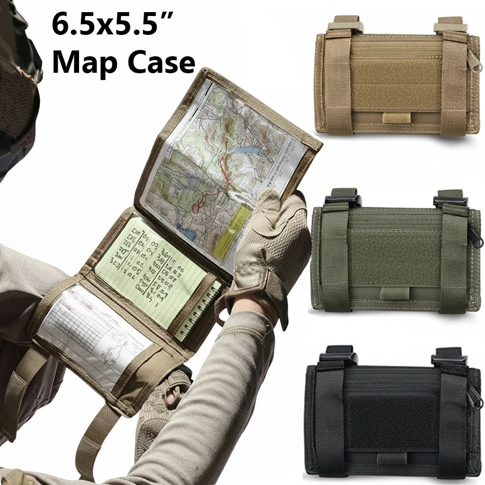 Tactical Wrist Map Pouch Arm Map Holder Armband Sleeve 6.5x5.5” Map Case Cover Utility EDC Card Holder for Hunting Shooting