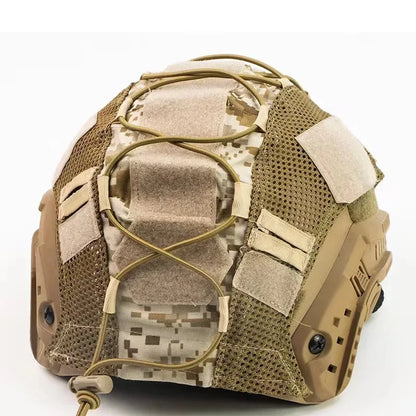Elastic Cord Tactical FAST Helmet Cover, ATACS FG Camo Helmet Hood for Airsoft CS, Russian Little Green Man Camouflage Cover