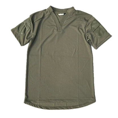 Tactical  Summer Outdoor Quick Dry Tactical Combat T-shirt Short Sleeve V-Neck Training Top for Men