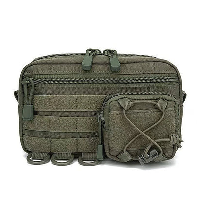 Molle system woven EDC storage bag waist bag with multiple layers of pockets suitable for camping, cycling, etc