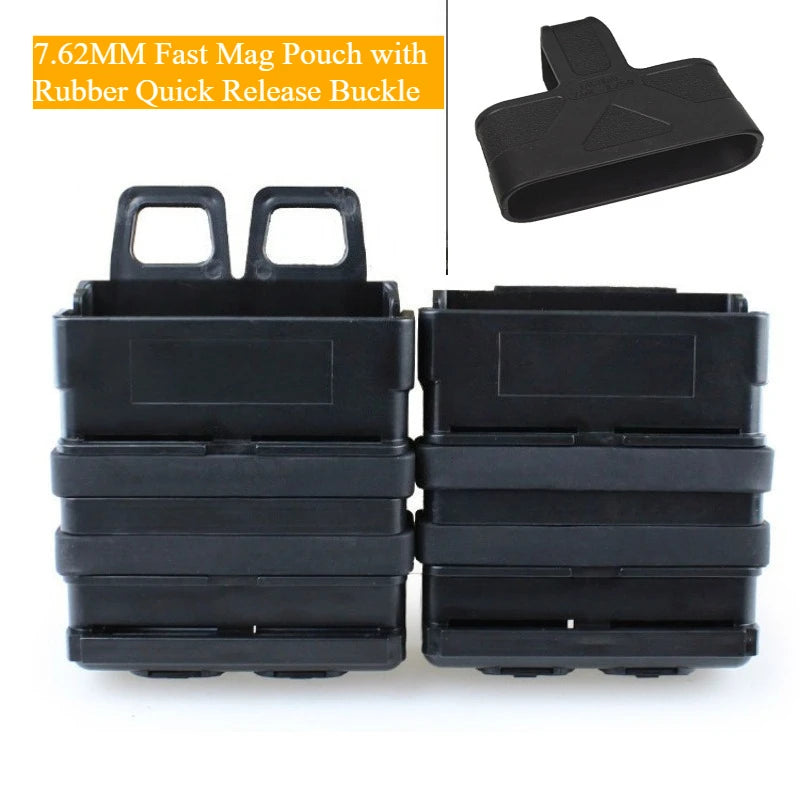 7.62MM Fast Mag Pouch with 7.62 Fast Magazine Rubber Quick Release Buckle Mag Pouch Sleeve Rubber Slip Cover For Hunting