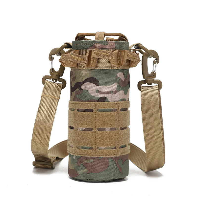 Tactical Molle Water Bottle Pouch Outdoor Sport Hydration Carrier Bag Nylon Travel Kettle Pack with Shoulder Strap