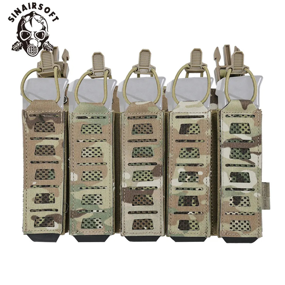 SINAIRSOFT Tactical MP5 MP7 Magazine Pouch With Hook&Loop and Elastic Retention Straps For Vest Chest Rig Accessories