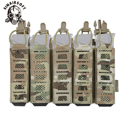 SINAIRSOFT Tactical MP5 MP7 Magazine Pouch With Hook&Loop and Elastic Retention Straps For Vest Chest Rig Accessories