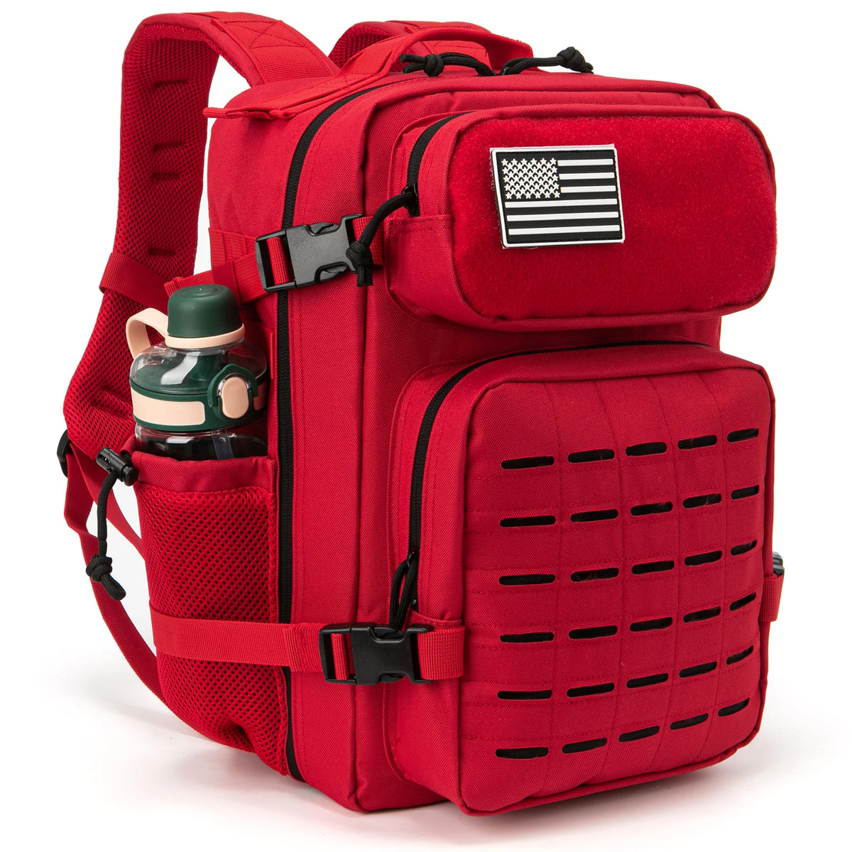 25L GYM Tactical Backpacks for Men Survival Laser Cut Molle Daypack Small Bug Out Bag Hunting Rucksack with Dual Cup Holders