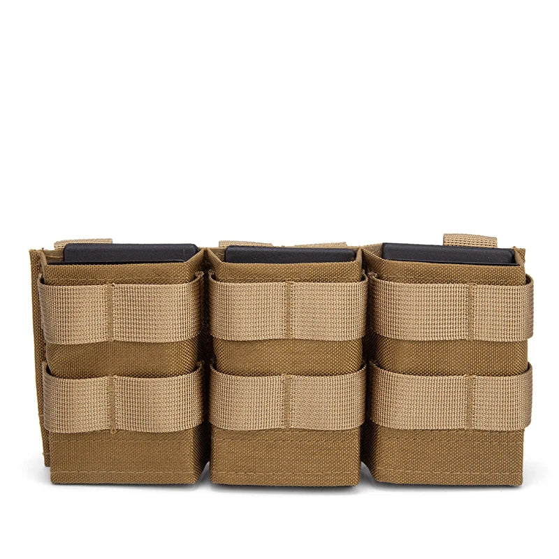 Triple medium 5.56 magazine bag, tactical vest magazine bag, M4 KYWI MAG magazine bag, tactical hunting airsoft equipment