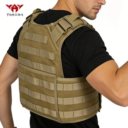 YAKEDA adjustable shoulder strap, hollowed out side panel structure, MOLLE system hunting vest suitable for outdoor sports