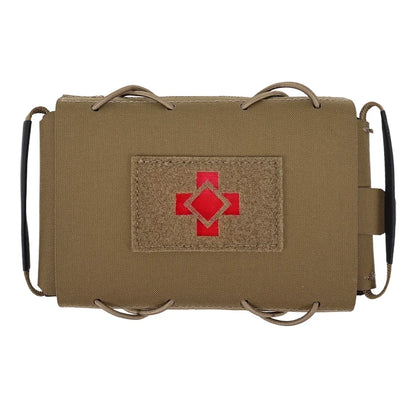 SINAIRSOFT Tactical Molle Ifak Pouch 500D Nylon Water-Resistant Medical First Aid Pouch with Red Cross Patch for Vest Backpack